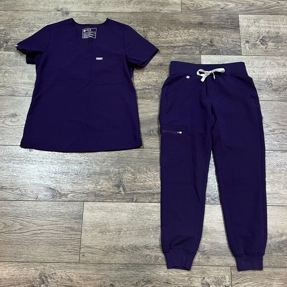 Figs Other - Figs Women's Purple Plum Scrubs Set - XS Catarina Top, XXS Zamora Pants